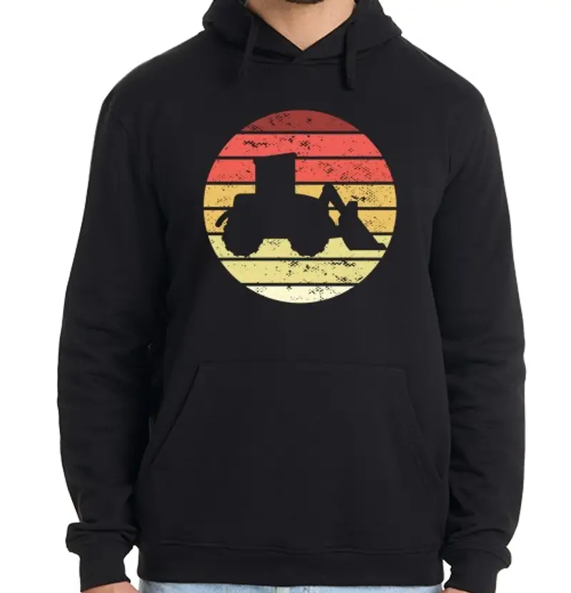 tostadora.it Felpa uomo con cappuccio pala gommata cool vintage
