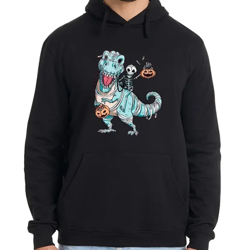tostadora.it Felpa uomo con cappuccio regalo di halloween con teschio di dino