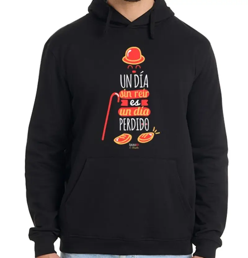 tostadora.it Felpa uomo con cappuccio un giorno senza ridere