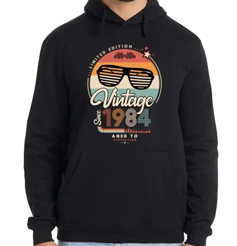 tostadora.it Felpa uomo con cappuccio vintage senza ce 1984