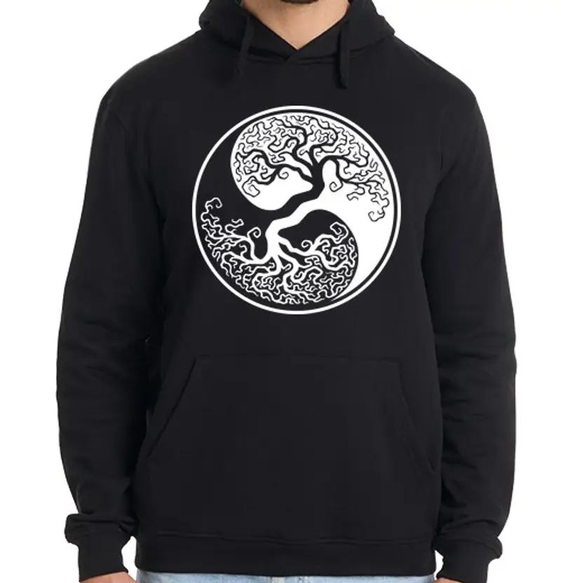 tostadora.it Felpa uomo con cappuccio yggdrasil - tree world (vi king s)