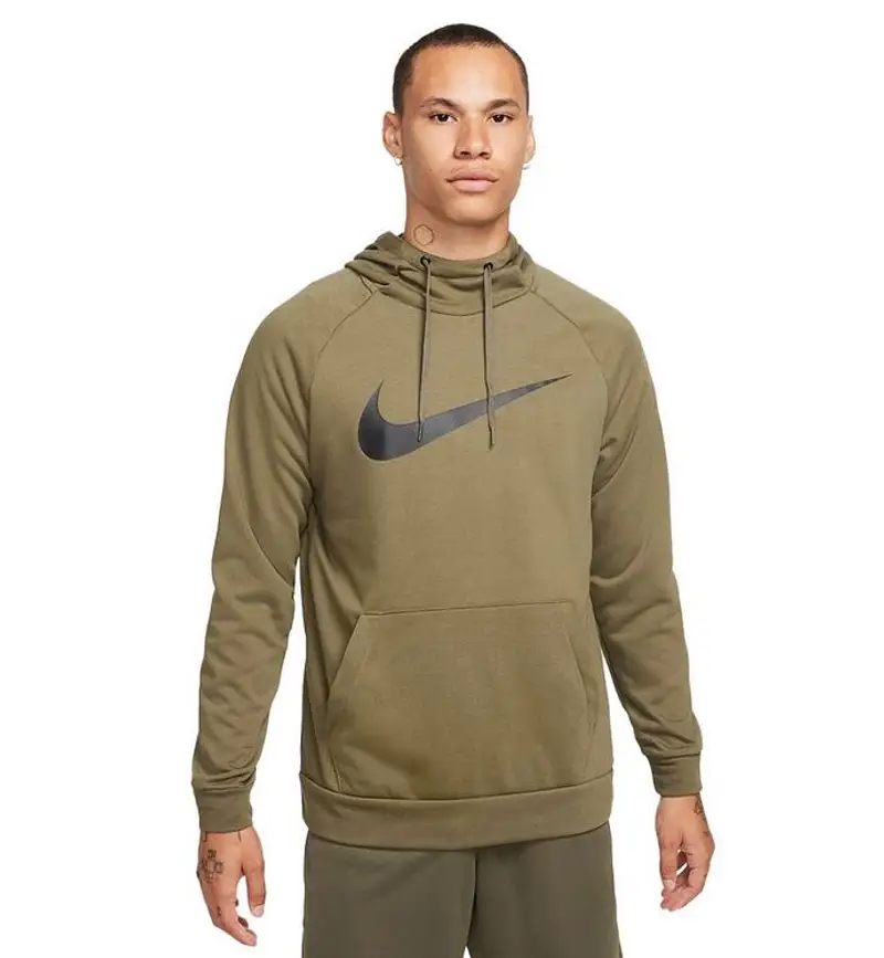 Felpa uomo nike dri-fit swoosh - verde militare | Nike