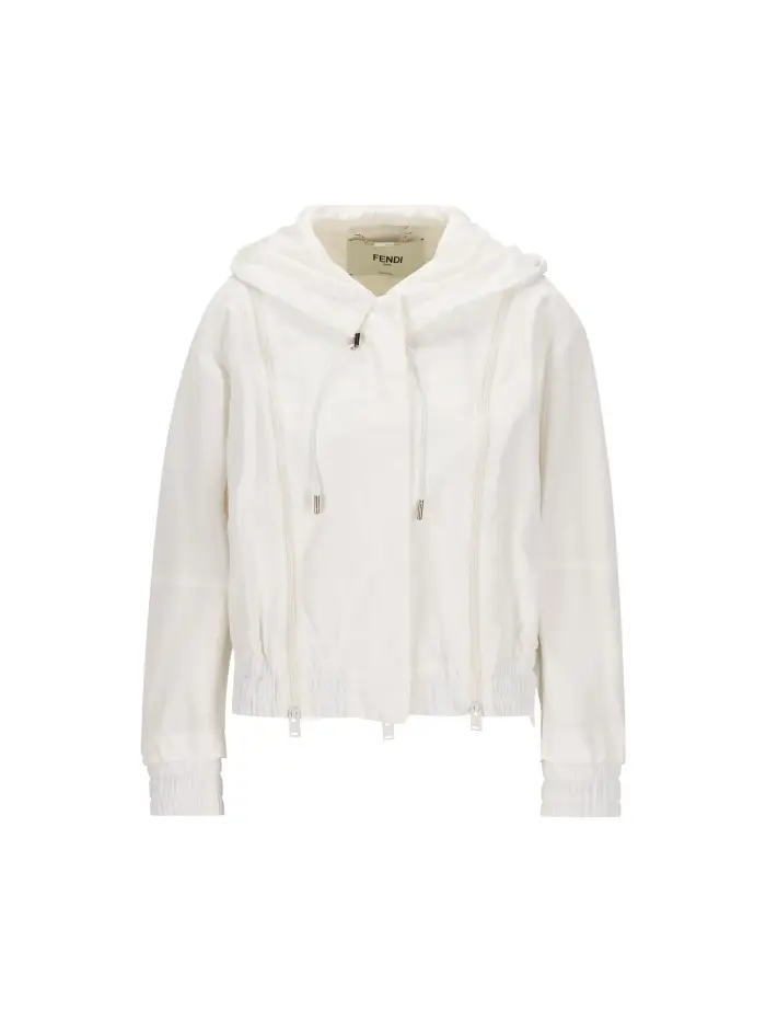 FENDI Bomber In Viscosa Tecnica BIANCO