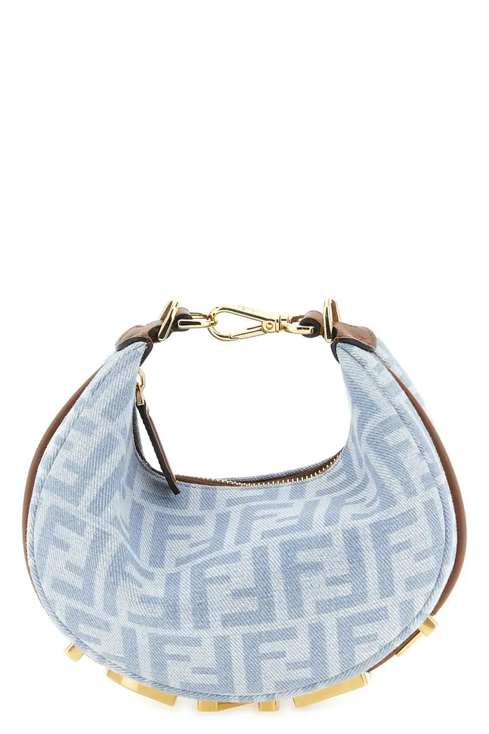 FENDI Borsa A Mano Fendigraphy Mini Azzurro