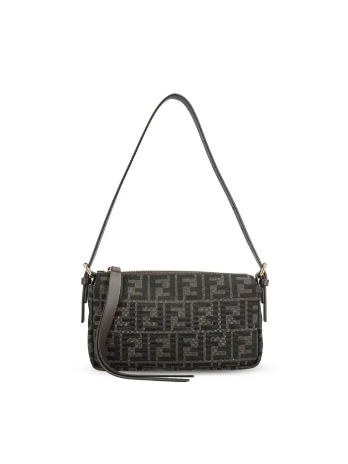 Borsa in tessuto jacquard FF MARRONE