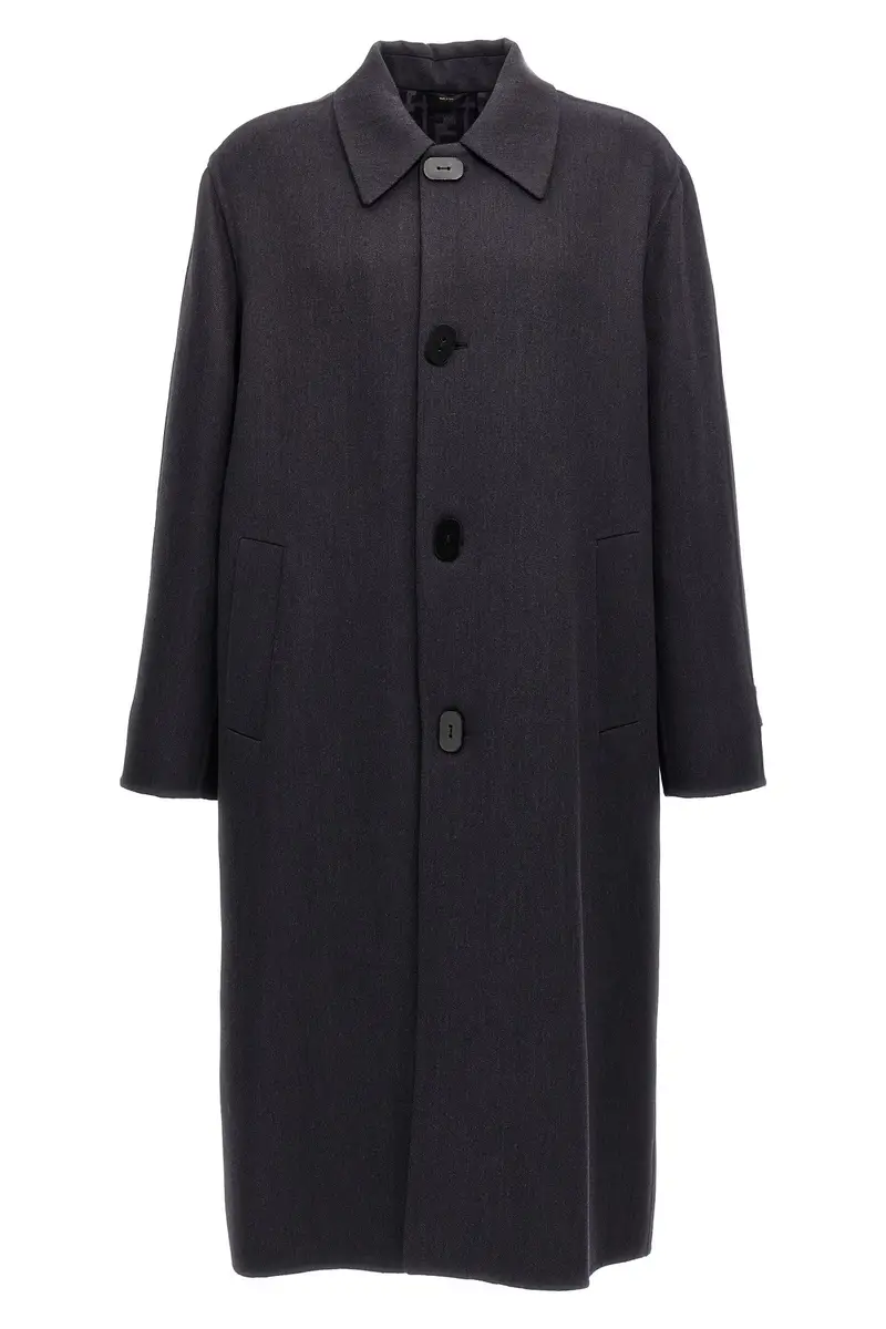 FENDI Cappotto Lana Double Blu