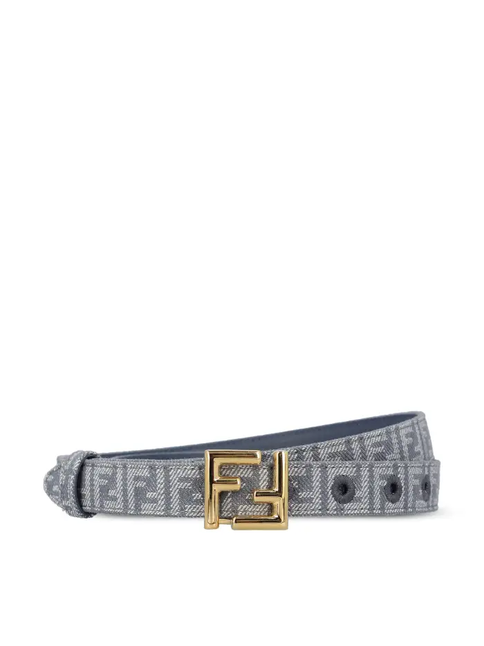 FENDI Cintura FF In Denim AZZURRO