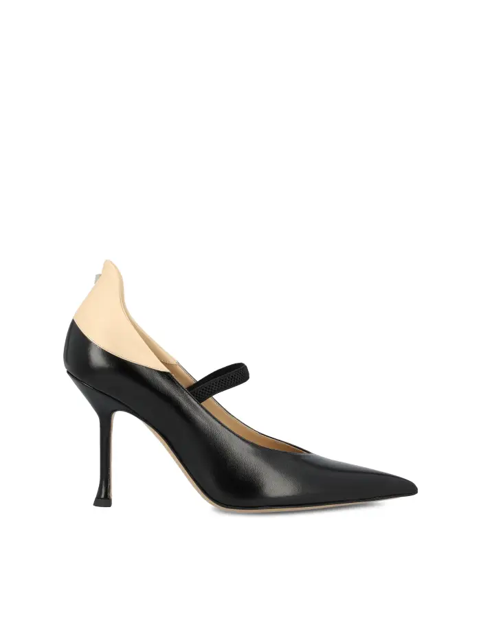 Décolleté in pelle NERO