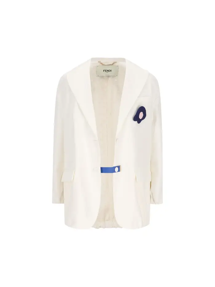 FENDI Giacca In Canvas BIANCO