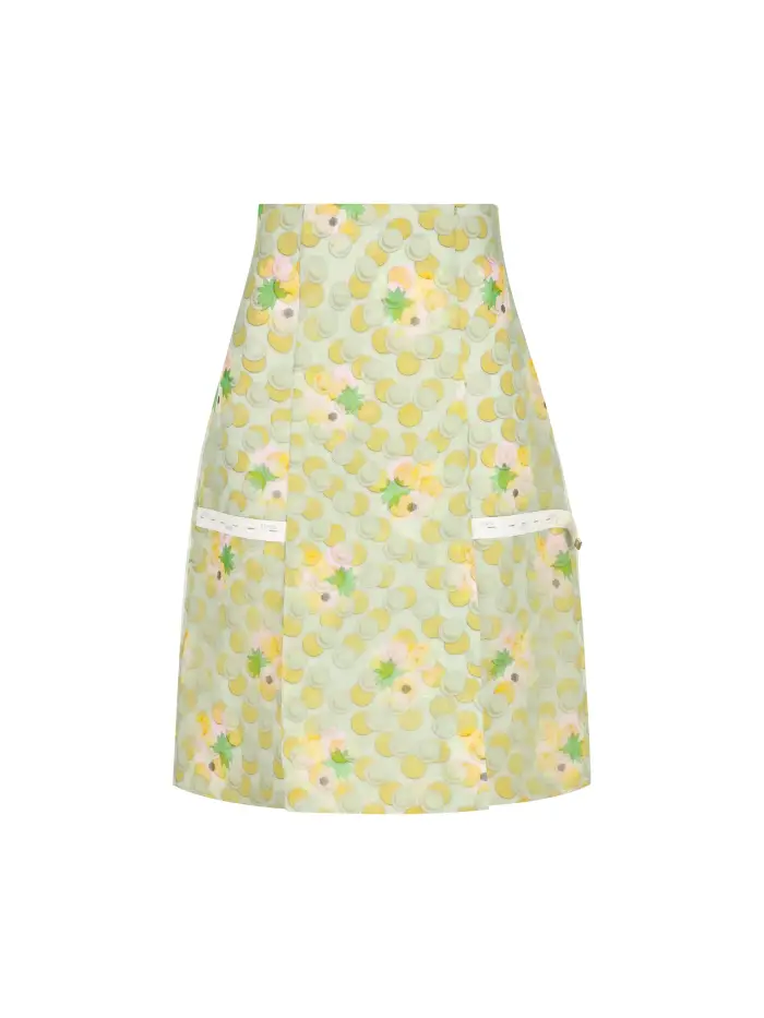 FENDI Gonna realizzata in seta VERDE