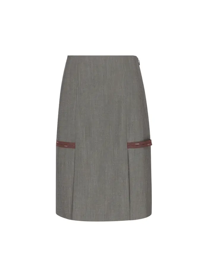 Gonna realizzata in tessuto mohair GRIGIO