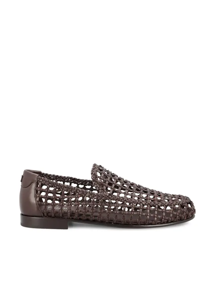FENDI Mocassino Intrecciato In Pelle MARRONE