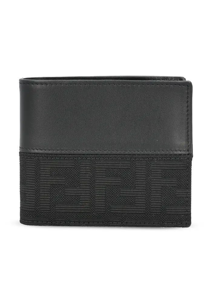 Portafoglio realizzato in jacquard NERO