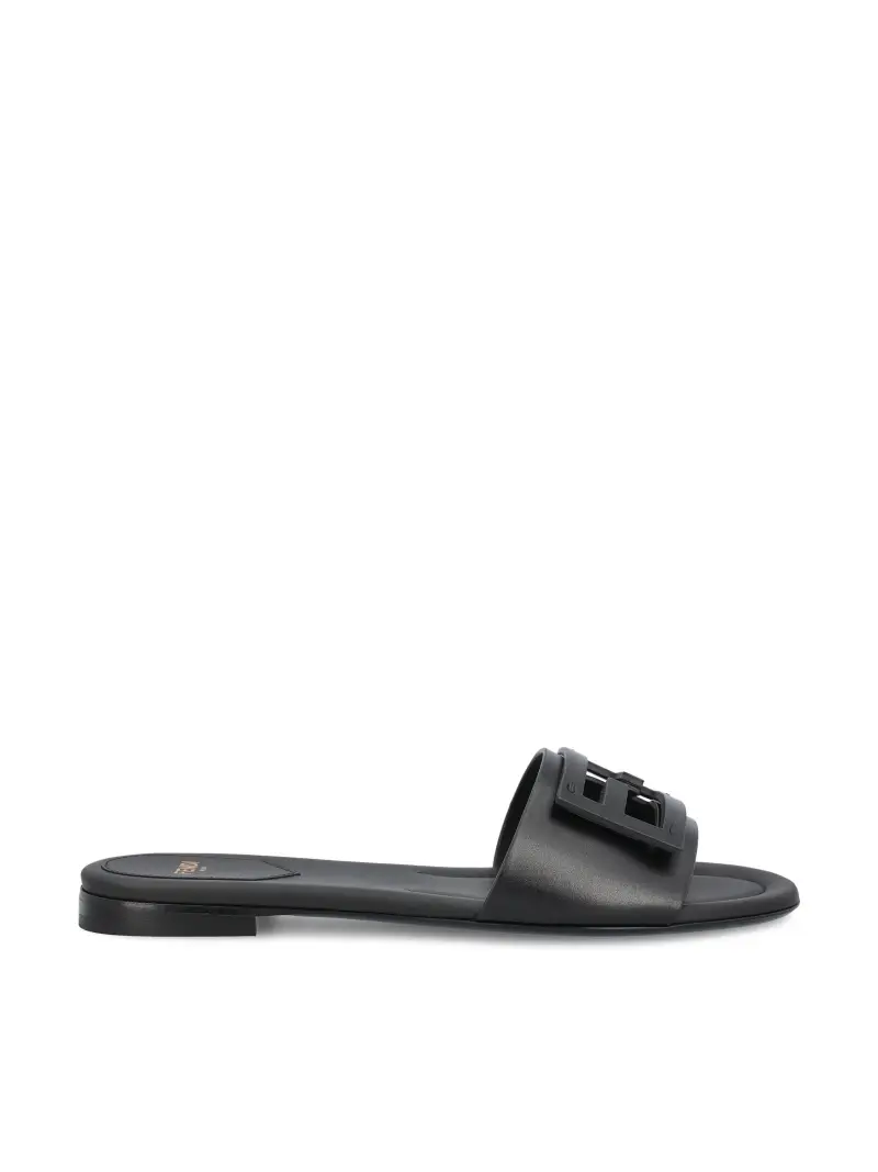 FENDI Slide Baguette In Pelle NERO