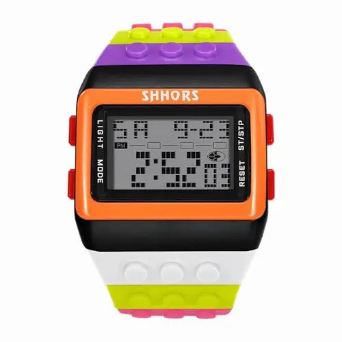 FENKOO Orologio digitale da pols neutro arcobaleno, Nero