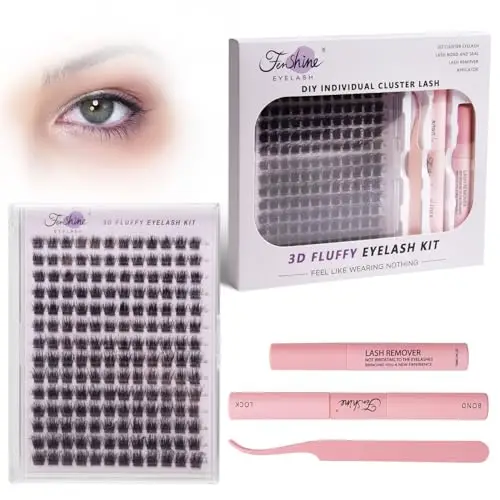 fenshine beauty Fenshine Cluster Lashes Individual Lashes Wide Stem C/D Curl 9-15mm Length DIY Eyelash Extension Individual Soft False