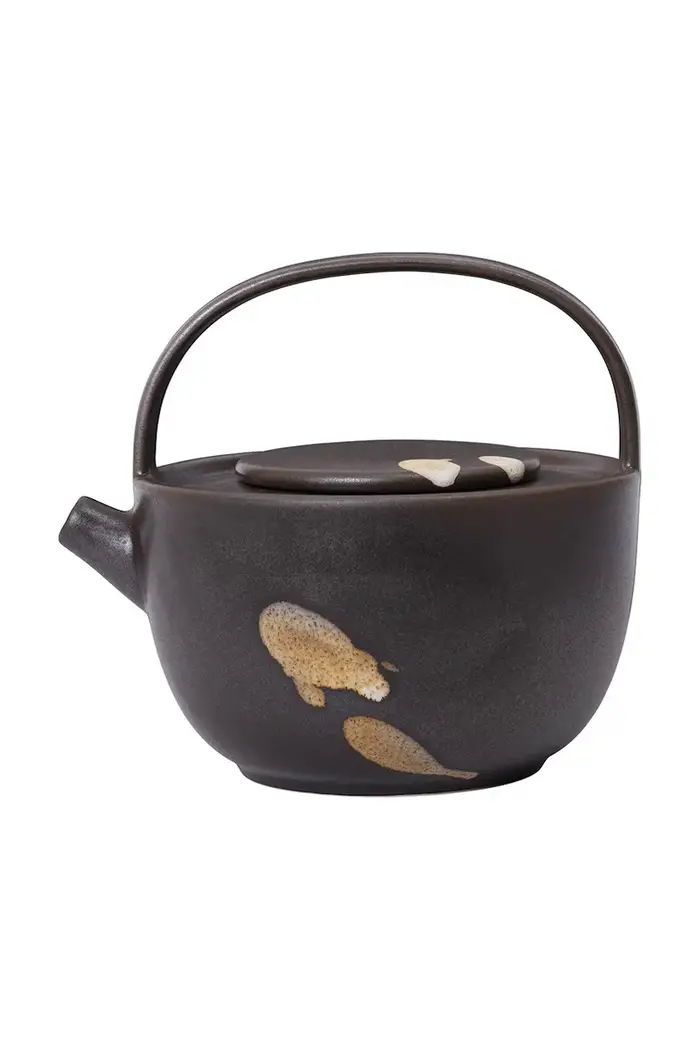 brocca per tè in gres 15,5 x 17,5 x 15 cm Marrone