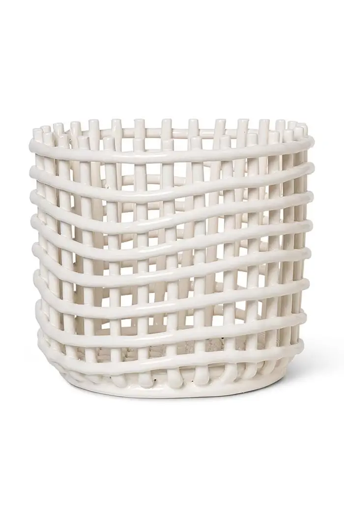 cestino decorativo L Bianco