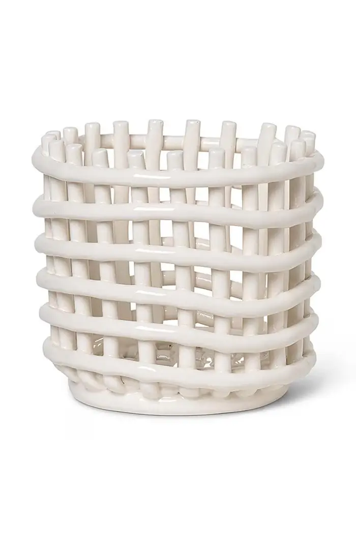Ferm Living cestino per la frutta S Bianco