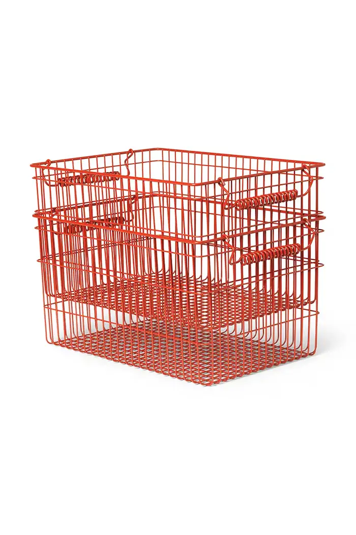 Ferm Living cestino portaoggetti Cala pacco da 2 Rosso