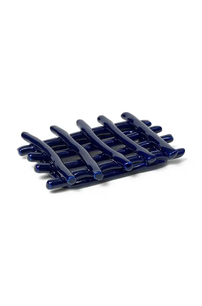 Ferm Living portasapone Ceramic Soap Tray Blu navy