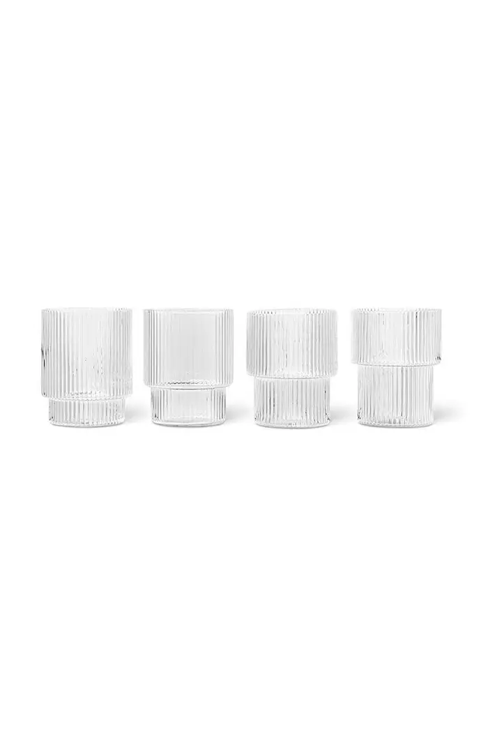 set bicchieri Ripple Glasses 200 ml pacco da 4 Transparente