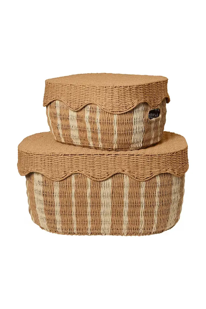 Ferm Living set di cestini per organizzare in carta 36 x 70 x 48 cm Marrone