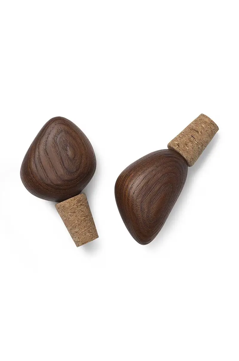 Ferm Living tappo da vino Cairn Wine Stoppers pacco da 2 Marrone