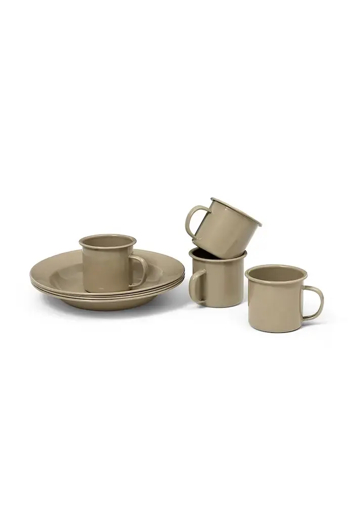 Ferm Living un set di piatti da picnic per 4 persone Yard Picnic pacco da 8 Beige