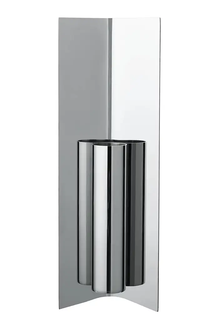 vaso decorativo in acciaio inossidabile 29 x 10 x 3,7 cm Argento