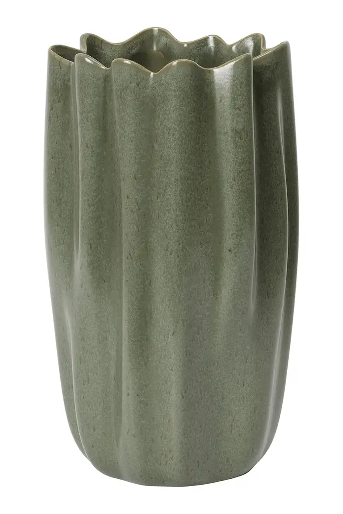 vaso decorativo in gres 23 x 13 x 14 cm Verde