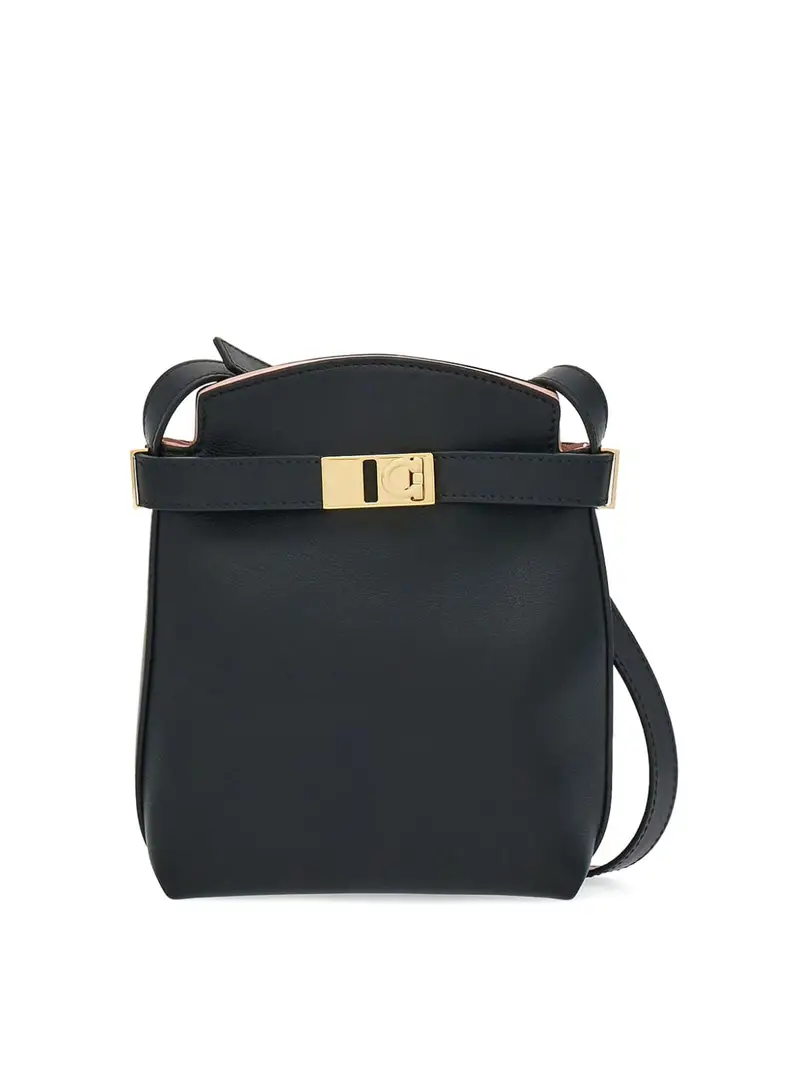 Ferragamo Borsa mini in pelle Hug Nero