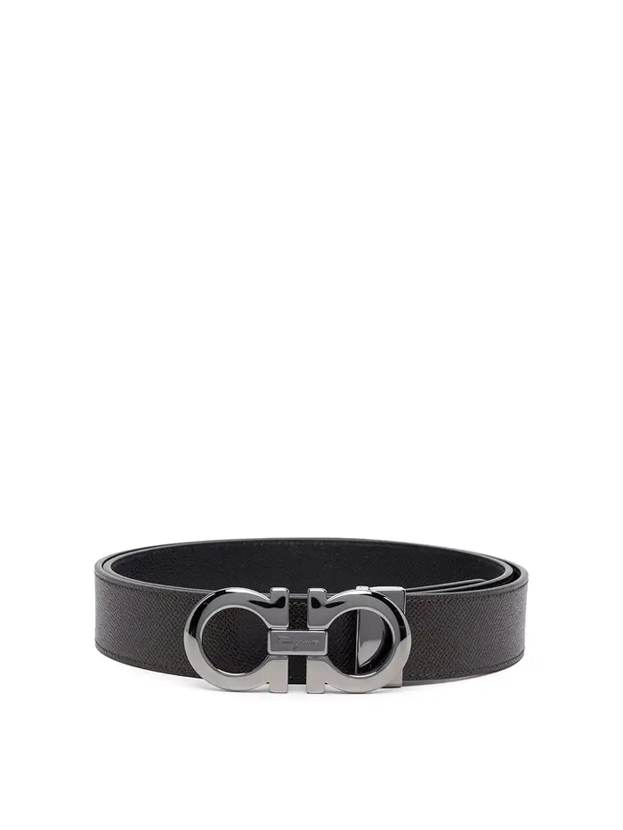 Ferragamo Cintura in pelle reversibile Gancini Marrone