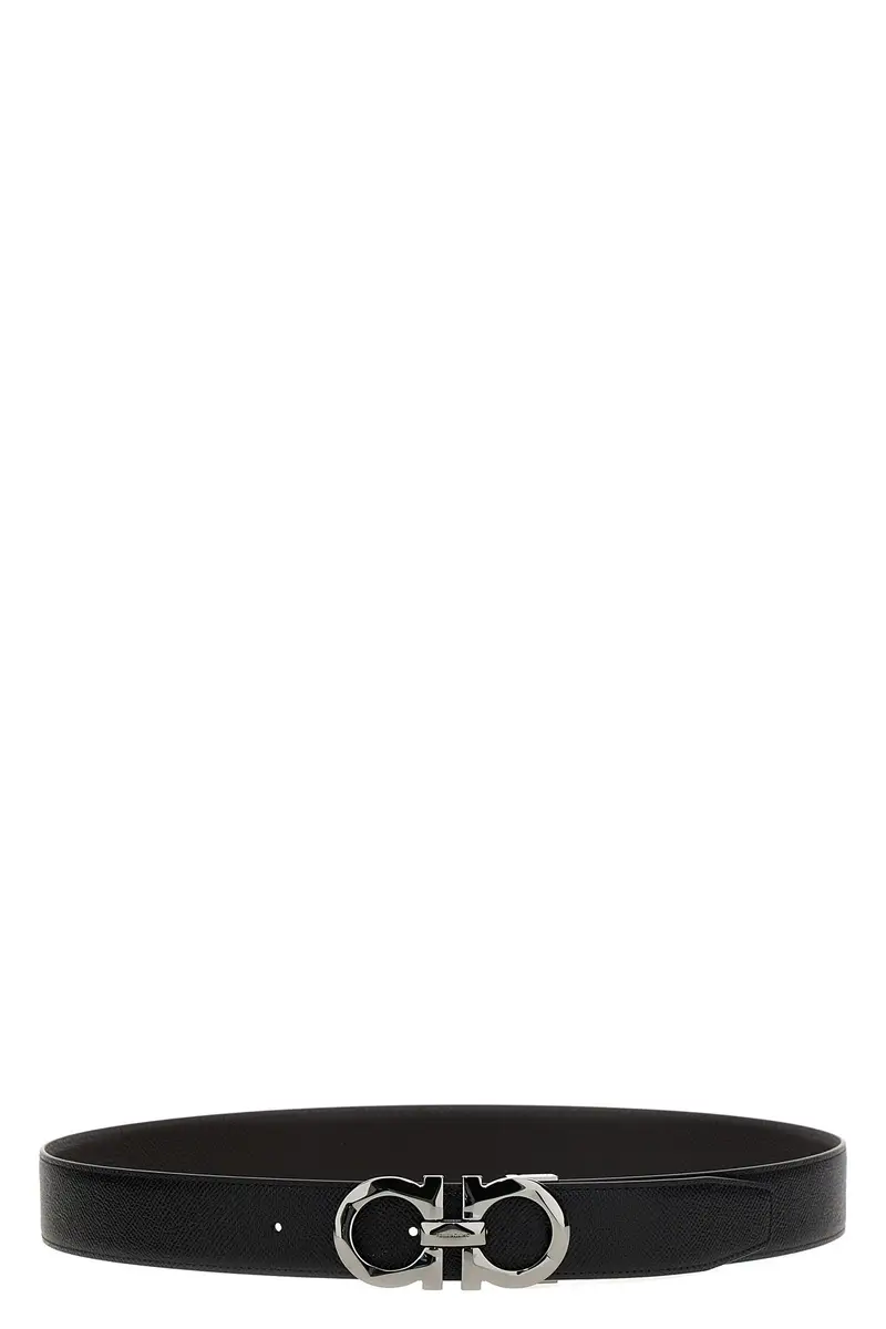 FERRAGAMO Cintura Reversibile Gancini Multi