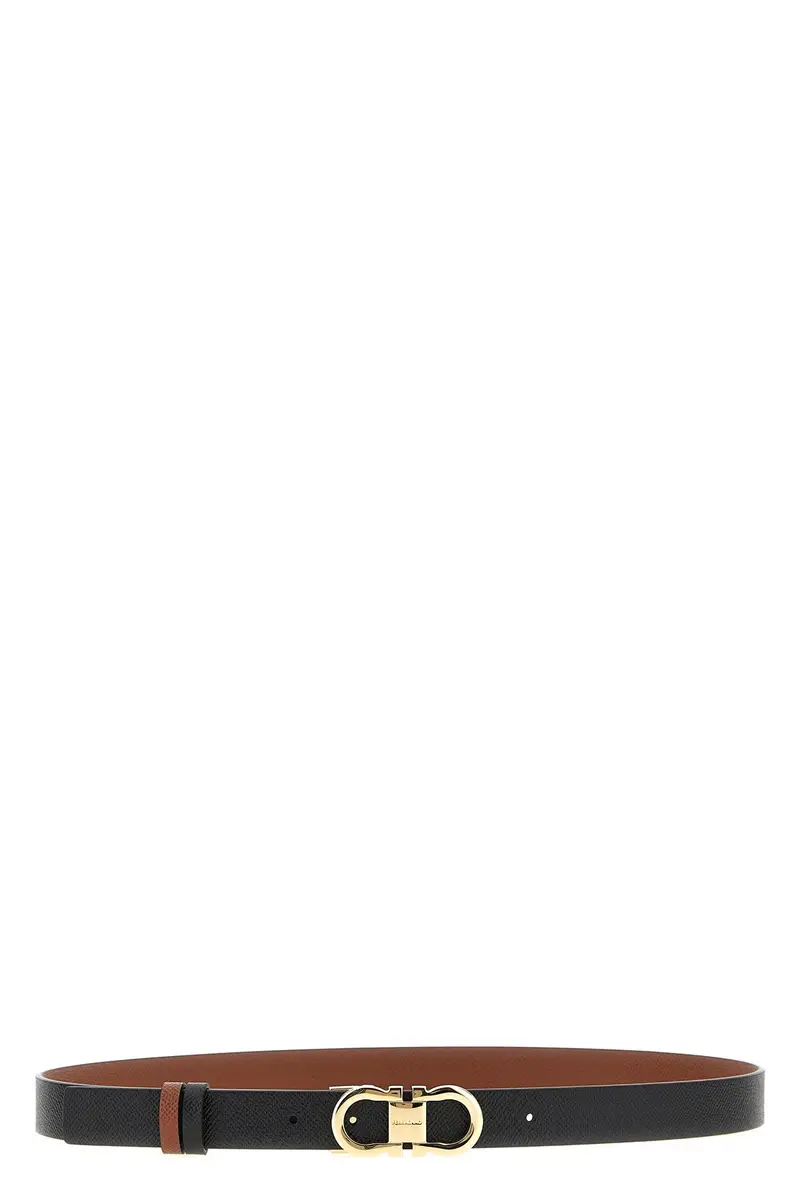 FERRAGAMO Cintura Reversibile Gancini Multi