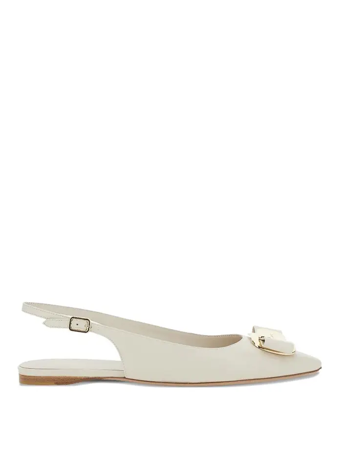 Ferragamo Décolleté con cinturino in pelle Beige
