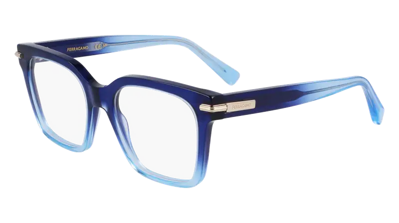 Ferragamo Donna SF3009 415 Montature da vista Acetato Blu Squadrata Normale