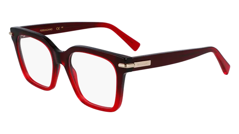 Ferragamo Donna SF3009 615 Montature da vista Acetato Rosso Squadrata Normale