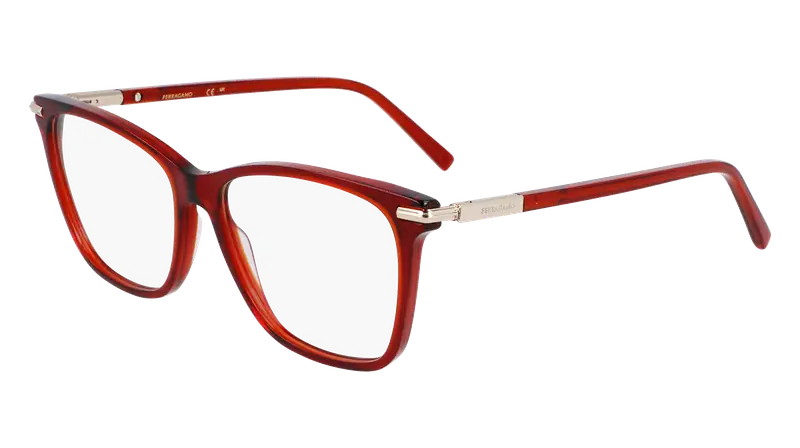 Ferragamo Donna SF3013 616 Montature da vista Acetato Rosso Squadrata Normale