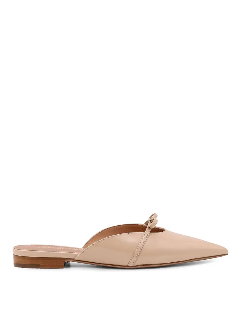 Ferragamo Mule Giulye In Pelle Verniciata Beige