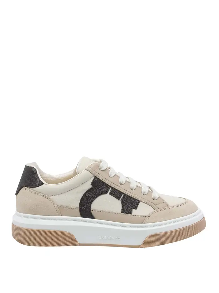 Ferragamo Sneakers basse Gancini beige Tortora