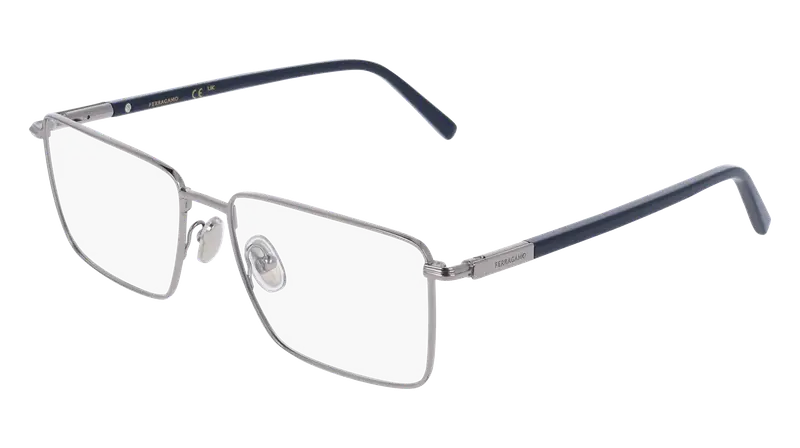 Ferragamo Uomo SF2237 021 Montature da vista Metallo Rutenio Squadrata Normale