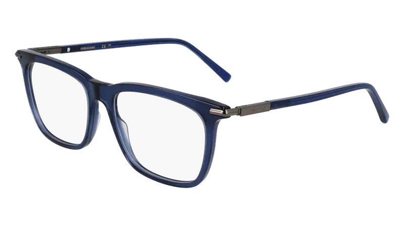 Ferragamo Uomo SF3007 432 Montature da vista Acetato Blu Squadrata Normale