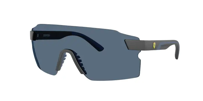 Uomo Ferrari Scuderia FZ6024U 517/80 Occhiali da sole Iniettato Grigio Blu Squadrata Normale