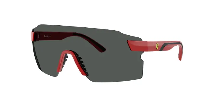 Uomo Ferrari Scuderia FZ6024U 526/87 Occhiali da sole Iniettato Rosso Grigio Squadrata Normale