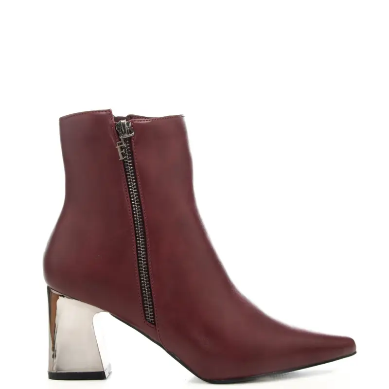 Ferre stivaletti da donna con tacco a blocco laminato bordo