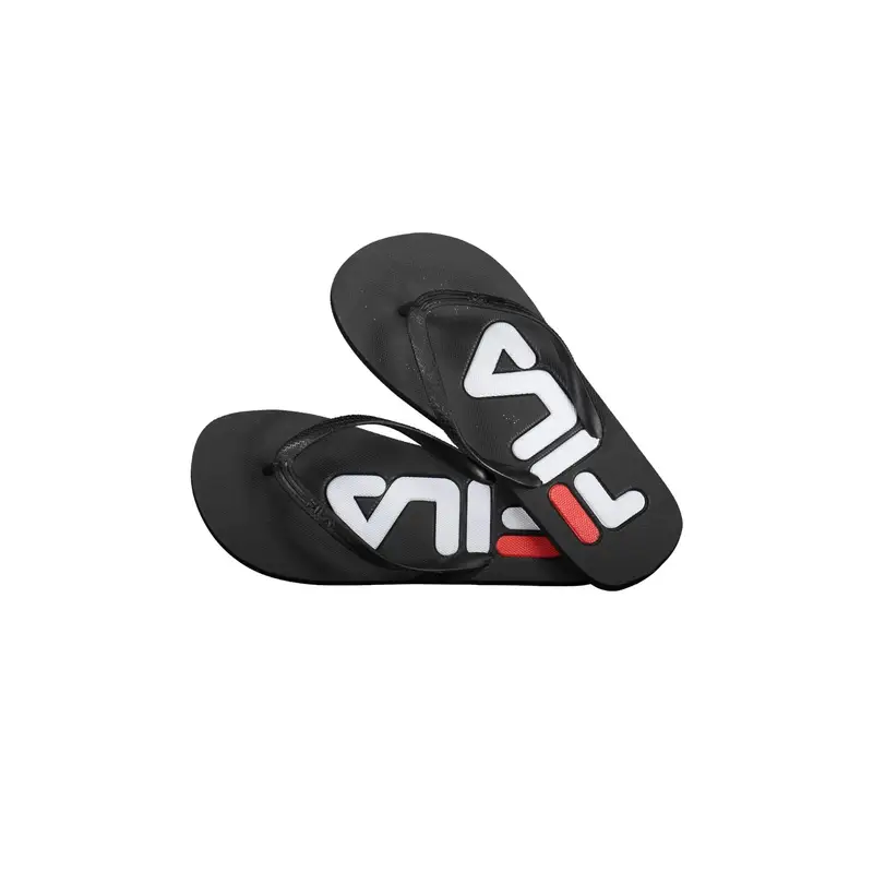 Fila Ciabatte Infradito Donna Nere Troy con Logo Nero