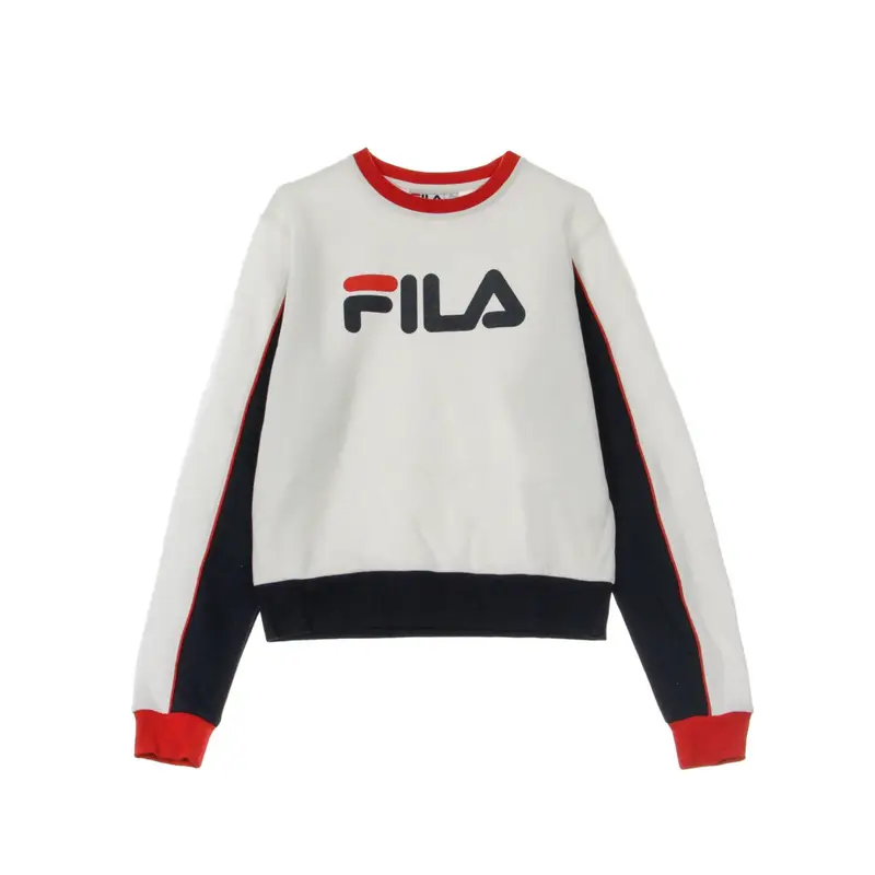 Fila Felpa Girocollo Donna Nuria Colour Block Boyfriend White/peacoat