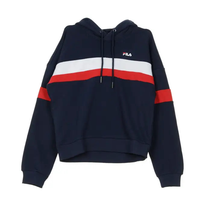 Fila Felpa Leggera Cappuccio Corta Donna Ella Black