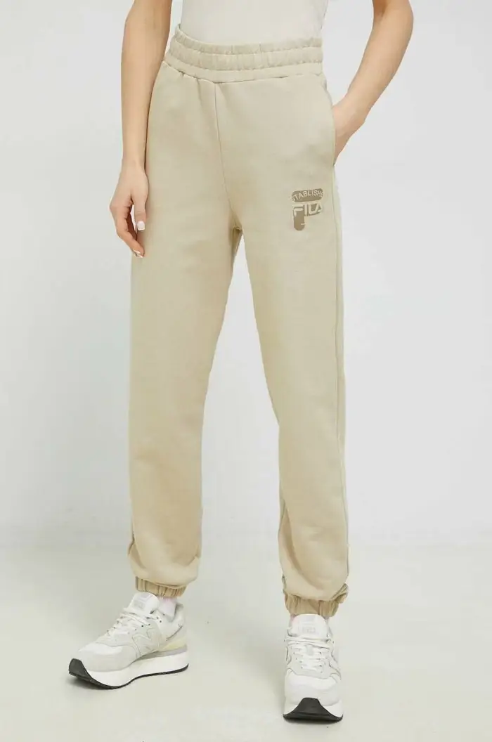 pantaloni da jogging in cotone Beige